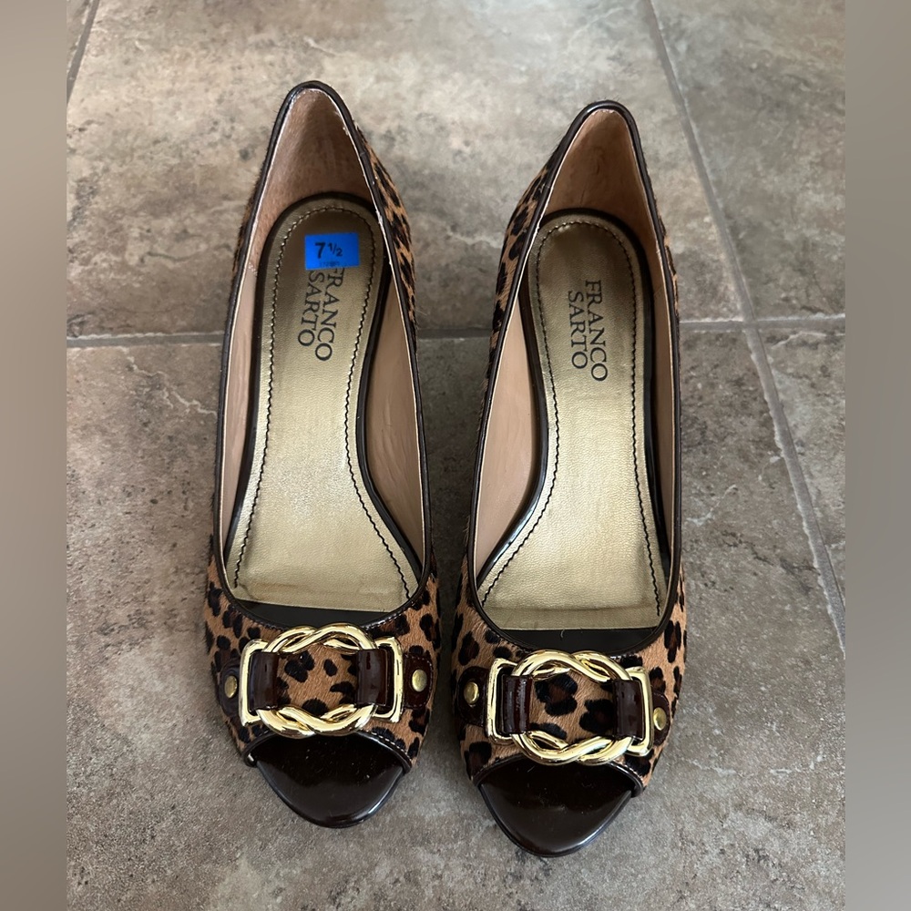 Brand New Franco Sarto Leopard Pump Heel Shoe 7.5